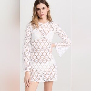 Beach Riot Goldie Lace Long Sleeve Cotton Blend Cover-Up Dress
